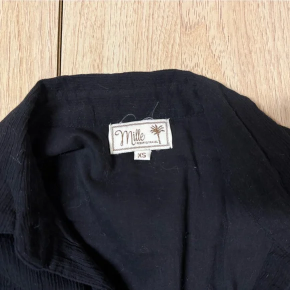 Millie Resort Black Linen Maxi Dress Coverup - Picture 3 of 7